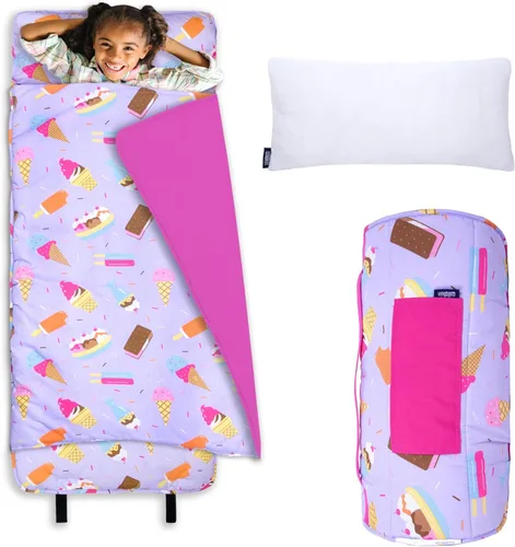 Miniatura 14 de Wildkin Alfombrilla para Siesta Infantil Original – Cómoda Alfombrilla para Dormir con Almohada, Ideal para Escuela y Viajes Corazones arco iris