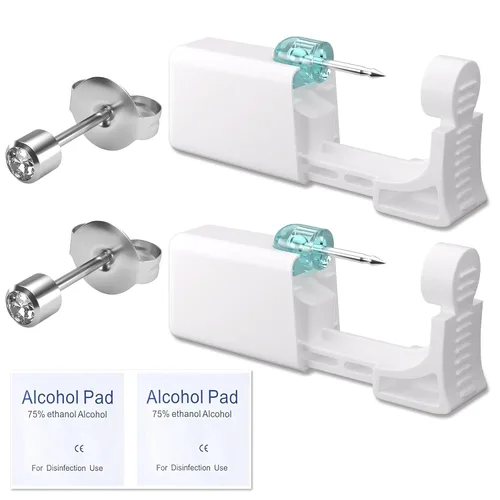 Miniatura 21 de Kit de perforación de orejas YINPAD - Pistola de perforación desechable cargada previamente con clavos de diferentes estilos de 5MM, kit