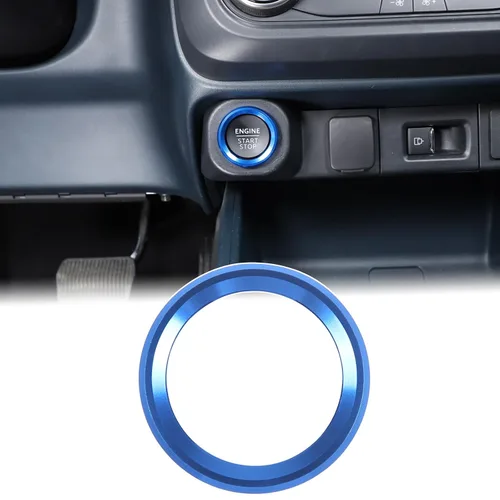 Miniatura 15 de Aunginsy Cubierta de anillo para decoración de arranque de motor de automóvil compatible con Ford Maverick 2022 2023 2024 de aluminio para botón