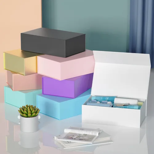 Miniatura 8 de RYDDOY Caja de Regalo Blanca, 9.5x6x3'' Cajas de Regalo para Regalos con Tapas Cierre Magnético Rectangular Plegable para Caja de Propuesta de Dama