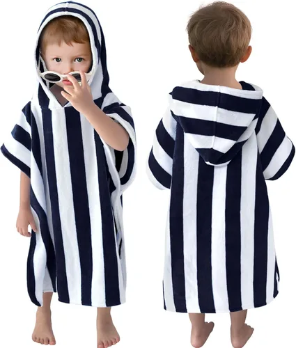 Miniatura 29 de Toallas tipo poncho con capucha para niños pequeños, de gran tamaño (2-4 años, 22 x 22 pulgadas), hechas de 100% algodón suave, toallas absorbentes