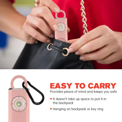 Miniatura 2 de Alarma de seguridad personal recargable, llavero de 130 dB con luz intermitente SOS, peso ligero de 0.99 oz, más de 500 días de espera, alerta