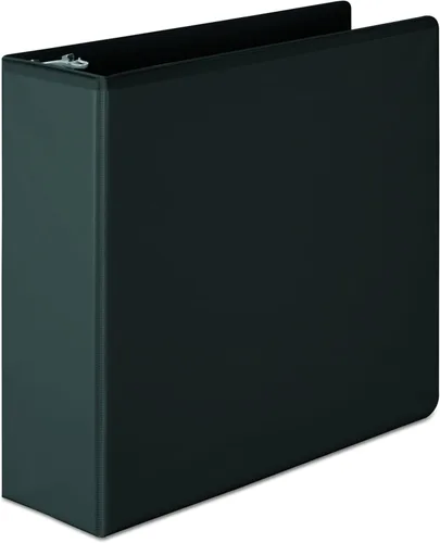 Wilson Jones - Carpeta con anillas en D, hojas de 3 pulgadas, 8.5 x 11 pulgadas, sin PVC, básica, serie 386, personalizable, negro (W386-49BA)