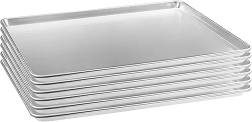 Miniatura 12 de HARDURA - Bandeja de aluminio para hornear de 18 pulgadas de largo x 13 pulgadas de ancho x 1 pulgadas de alto, 12 paquetes, para horno en panadería