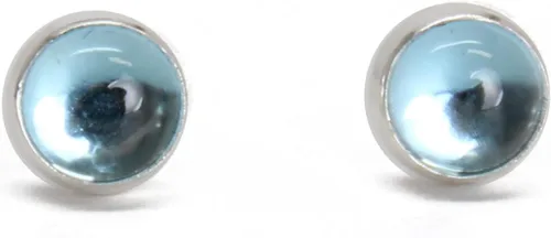 Miniatura 48 de Aretes de tuerca con piedras preciosas para mujeres y niñas, bisel redondo de 0.157 in de plata esterlina 925