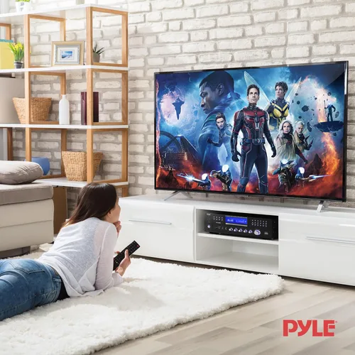 Miniatura 7 de Pyle Amplificador de potencia Bluetooth inalámbrico de 4 canales, altavoz estéreo de 1000 W, receptor de audio para el hogar con radio FM, USB