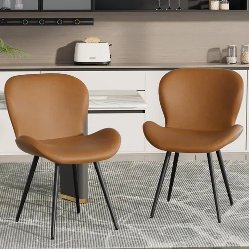 Miniatura 19 de Nalupatio Juego de 2 sillas de comedor, modernas sillas de comedor con respaldo cómodo, sillas de cocina tapizadas gruesas, 19 pulgadas de altura