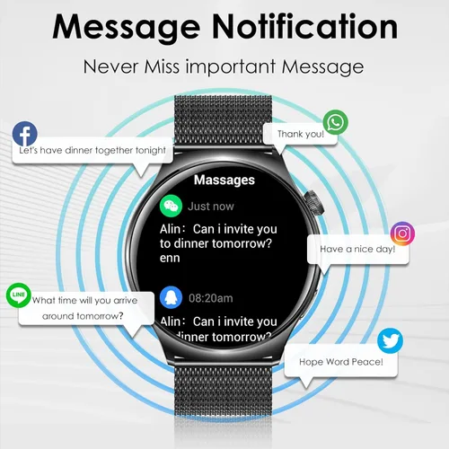 Miniatura 3 de Reloj inteligente para hombres y mujeres, 1.43 pulgadas, HD, AMOLED, rastreador de fitness, compatible con teléfonos Android y iPhone con llamada