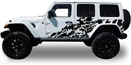 Miniatura 4 de Adhesivo Vinilo Grande para Puerta Lateral Compatible con Jeep Wrangler JL JK 2007-2019 - Presente (952)