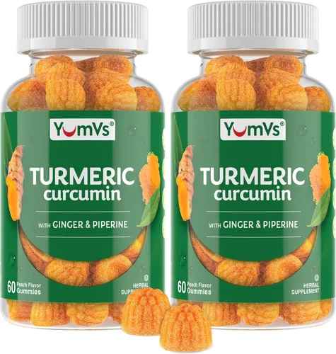 Miniatura 8 de Gomitas de extracto de cúrcuma de curcumina – Gomitas extra fuertes de suplemento de cúrcuma de 250 mg con 100 mcg de pimienta negra y 12 mg