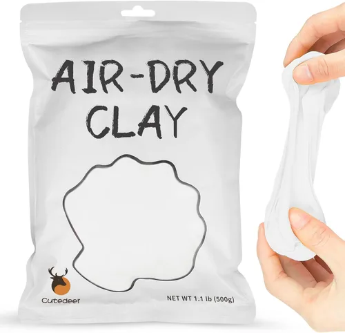Miniatura 11 de Cutedeer Arcilla Gris que Seca al Aire, Arcilla de Modelado de Espuma de 1.1 lb, Suave y Blanda para Moldear para Niños y Adultos, Suministros