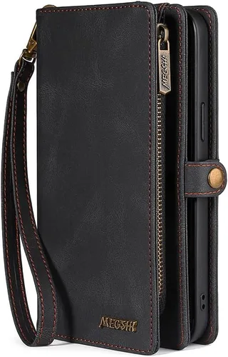 Miniatura 8 de Asuwish Funda de teléfono para Samsung Galaxy Note 10 5G con cremallera, funda desmontable con protector de pantalla de vidrio templado y tarjetero
