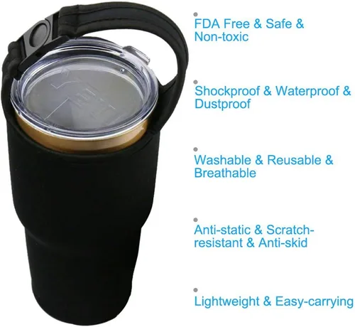 Miniatura 6 de Paquete de 2 soportes para vasos, funda de neopreno con correa, bolsa de 30 onzas para YETI, Rtic, Atlin, Ozark Trail, Rambler