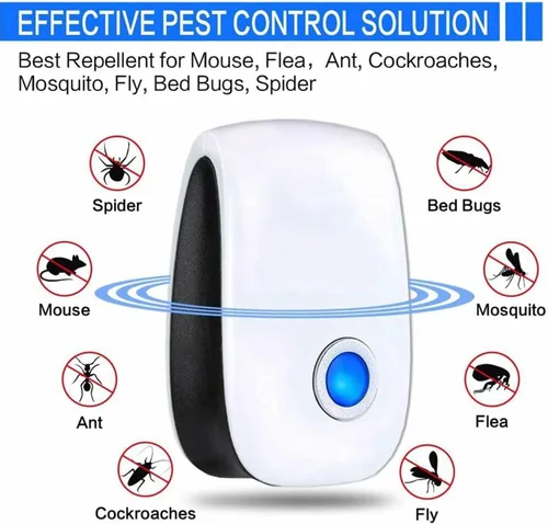 Miniatura 2 de Control ultrasónico de plagas en interiores, repelente de plagas para roedores, mosquitos, hormigas, cucarachas, ratones, pulgas, escarabajos