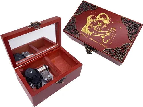 Youtang - Caja de música de joyería con espejo, caja de música tallada en madera con mecanismo de cuerda, caja de regalo para cumpleaños, Movimiento