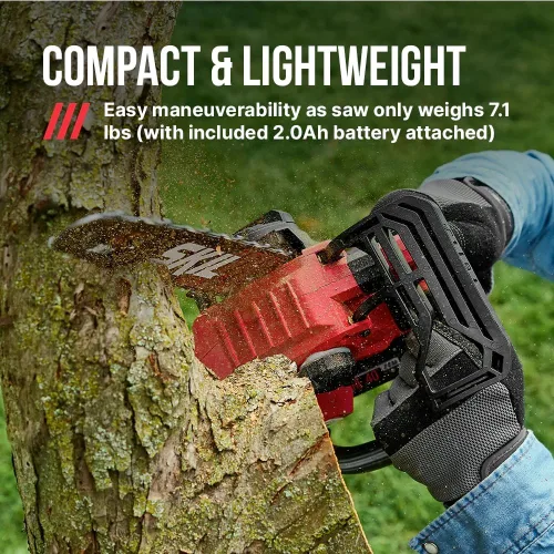 Miniatura 5 de SKIL PWR CORE 40 Kit de motosierra sin escobillas de 40 V 12 pulgadas con mango superior que incluye batería de 2.0 Ah y cargador-TH1200C-11