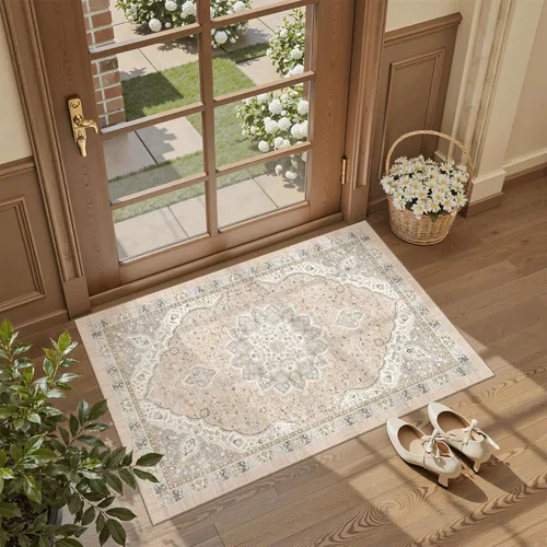 Miniatura 576 de Madane Tapete lavable de 2 x 10 pies para pasillo, cocina, recibidor, clásico, suave, antideslizante para interiores, casa de campo, baño, sala