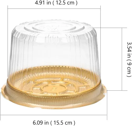 Miniatura 2 de UPKOCH - Porta pasteles de plástico transparente con tapa, 6.10 x 4.92 x 7.08 pulgadas, contenedor individual para tartas para el hogar, fiesta