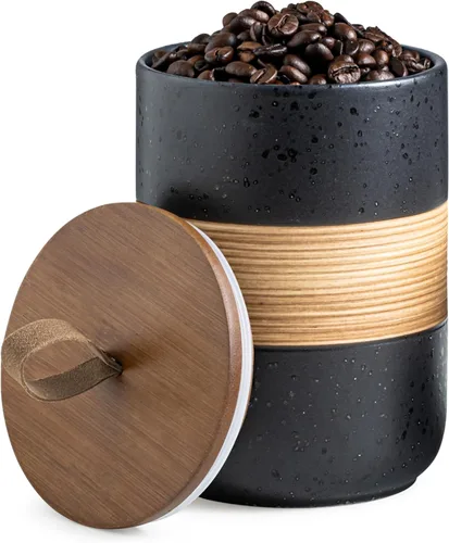 Miniatura 17 de Miamolo Tarro pequeño de cerámica con tapa, recipiente de café, recipiente de café, tarros de almacenamiento de alimentos para bolsa de té