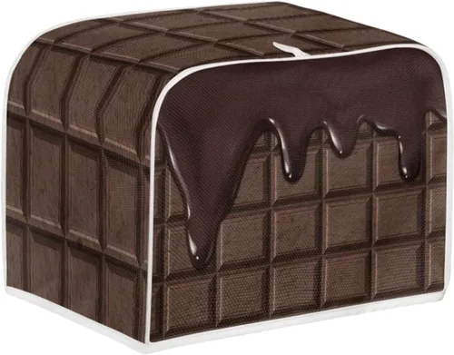 Miniatura 2 de chaqlin Cubierta para tostadora con estampado de chocolate, 2 rebanadas, resistente a las manchas, cubierta para horno de pan de diseño divertido