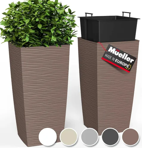 Miniatura 9 de Mueller M-Resin - Maceteros altos de alta resistencia para plantas de exterior, macetas grandes de interior, cajas, árboles, macetas de flores