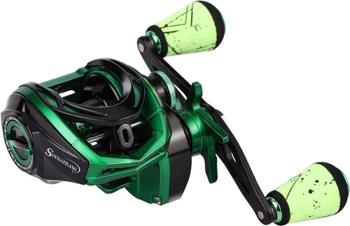 Miniatura 11 de Sougayilang Carretes de Baitcasting - Carrete de Pesca Colorido, Relaciones de Engranajes 8.0:1/7.3:1, 9+1 BB, Sistema de Frenado Magnético B-zurdo