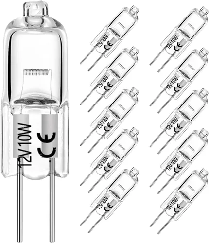 YBEK Bombillas halógenas G4 de 10 W, 12 V, T3 JC, tipo 2 pines, repuesto para paisaje, debajo del gabinete, luz de disco, iluminación regulable
