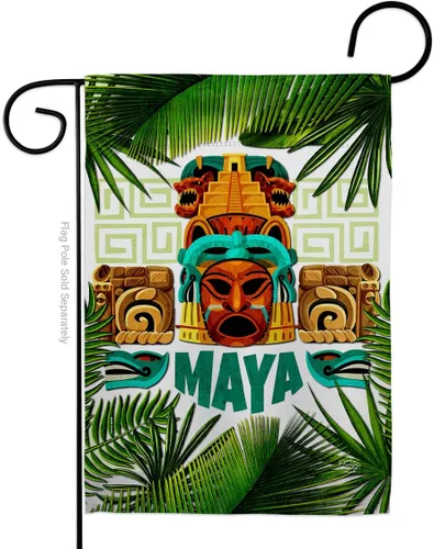 Bandera Maya para jardín, Regional, México, Estados Unidos, México, Área particular, Pequeña bandera decorativa de regalo para patio, casa, hecha en