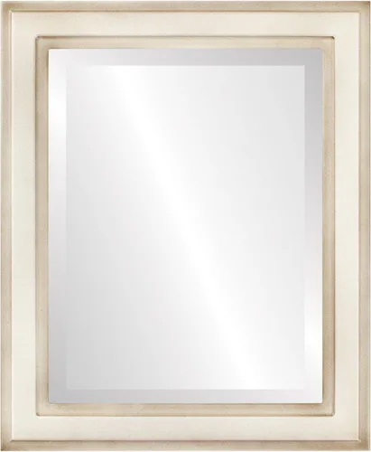 Miniatura 8 de OVALCREST Espejo de pared biselado rectangular para decoración del hogar, estilo Wright - Oro champán - Dimensiones exteriores de 16 x 20 pulgadas