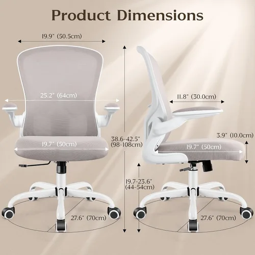 Miniatura 2 de FelixKing Silla de Oficina, Sillas de Escritorio Ergonómicas con Ruedas, Silla de Malla para el Hogar, con Soporte Lumbar Ajustable y Altura, Silla