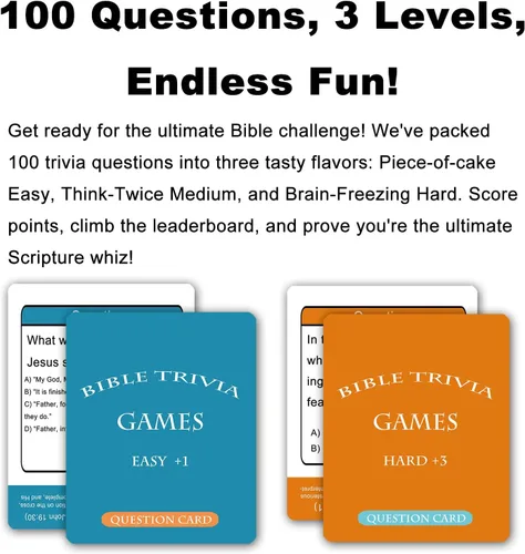Miniatura 2 de Juegos de mesa de trivia bíblica Docdeer con cartas para adultos y familia, gran regalo cristiano para el estudio bíblico