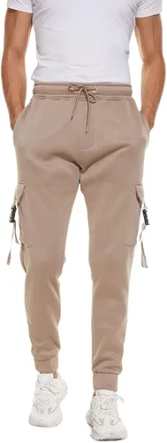 Miniatura 6 de IGEEKWELL Pantalones deportivos tipo cargo de forro polar para hombre