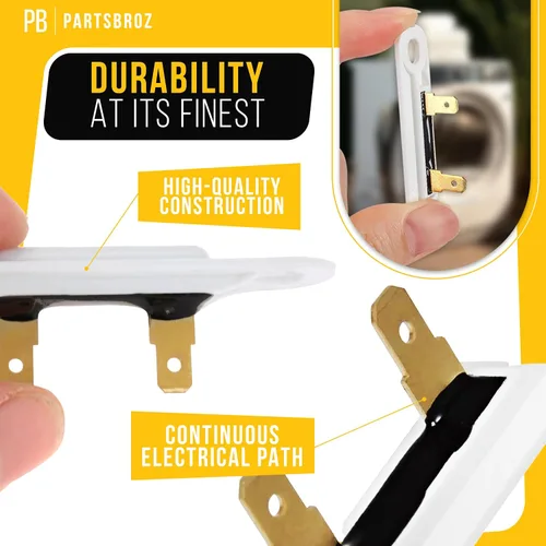 Miniatura 4 de PartsBroz WP3392519 3392519 Fusible térmico para secadora G4AP0500 TF091C (paquete de 2) - Fusible térmico para secadora de hidromasaje, fusible