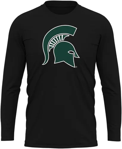 Miniatura 204 de Camisa deportiva de manga larga oficial de la NCAA Collegiate para hombre, colección negra con logotipo primario