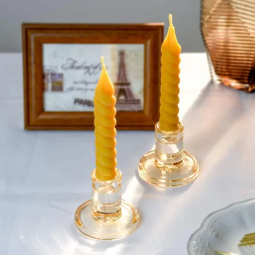 Miniatura 3 de DEYBBY Juego de 12 velas naturales de cera de abeja en espiral, pequeñas velas de cera de abeja orgánica sin goteo de 5 pulgadas, sin goteo
