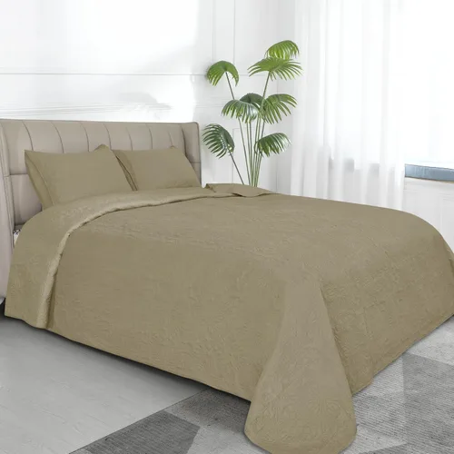 Miniatura 20 de Easy-Going - Juego de colcha reversible tamaño king con 1 colcha y 2 fundas de almohada, colcha de cama suave, edredón de microfibra liviano Gris