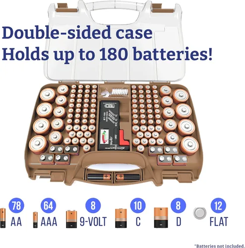 Miniatura 2 de Organizador de Almacenamiento de Batería, La Caja Organizador de Almacenamiento de Batería con probador, funda de batería transparente, soporte