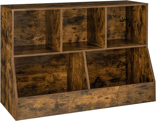 Miniatura 31 de DINZI LVJ Organizador de almacenamiento para juguetes, estantería para niños, gabinete de almacenamiento de juguetes de madera, estantería