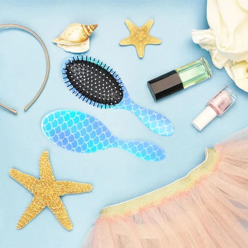 Miniatura 6 de Cepillo de pelo para niñas y niños pequeños, cepillo desenredante para cabello rizado y grueso, sin dolor, peine para niñas y mujeres, unicornio