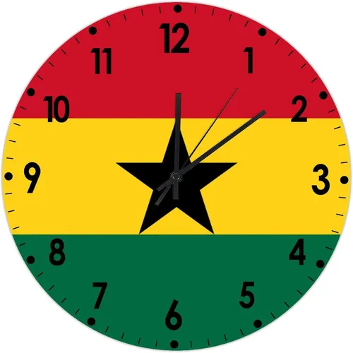 Miniatura 552 de Cheyan Reloj de pared con bandera de Canadá de 12 pulgadas, silencioso, sin tictac, de PVC, funciona con pilas, reloj redondo decorativo, regalo