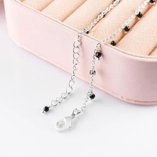 Miniatura 69 de Yanara Tobilleras de piedras preciosas para mujer, piedra natal natural, chapada en plata, joyería hecha a mano en 8.5 + 1.5 pulgadas, cristales