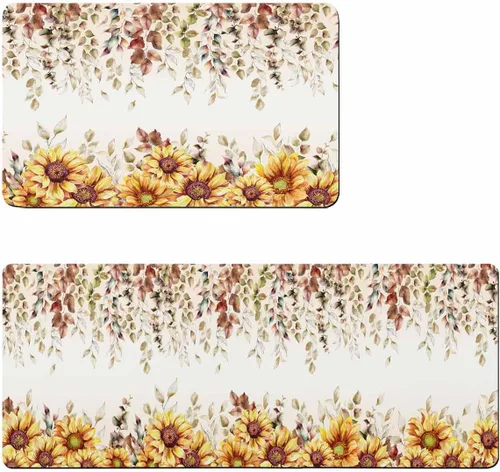Tapete de baño de eucalipto y girasol para bañera, antideslizante, de secado rápido y absorbente, de tierra de diatomeas, fregadero de cocina,
