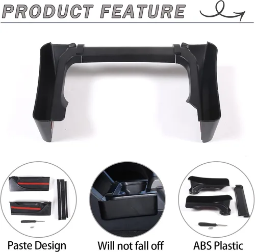Miniatura 4 de Lcojicep Bandeja organizadora de palanca de cambios de consola central compatible con Toyota Tacoma 2016-2023, caja de almacenamiento lateral