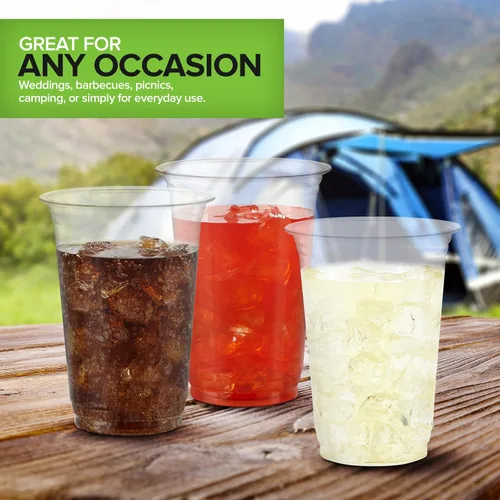 Miniatura 6 de Stock Your Home Vasos fríos transparentes de 16 onzas (paquete de 100), vasos desechables para agua, vino, muestras de cerveza