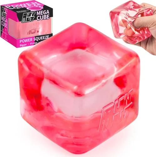 Miniatura 10 de MEGA Cube Premium - Juguete antiestrés esponjoso de gran tamaño para manos grandes y adultos, gel ultra firme para alivio del estrés y enfoque Azul