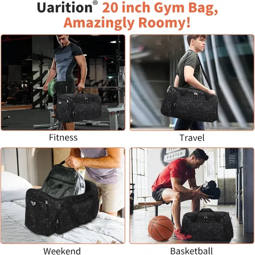 Miniatura 36 de Bolsa de gimnasio para hombre, 55 L, duradera, grande, para viajes, entrenamiento, fitness