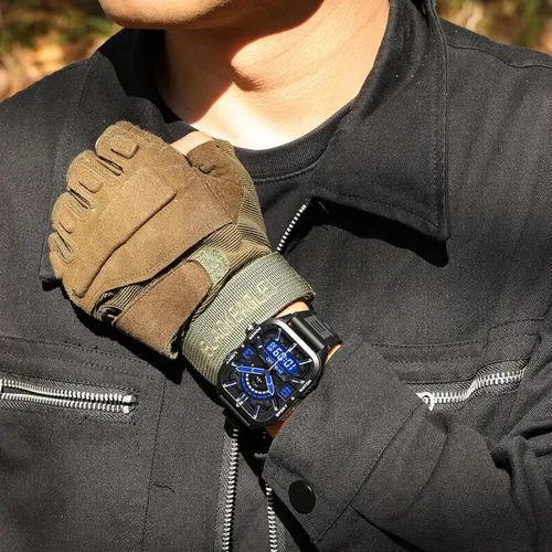 Miniatura 11 de Relojes inteligentes militares para hombre (responder/hacer llamadas) con potente linterna de 1.96 pulgadas HD, reloj inteligente táctico al aire