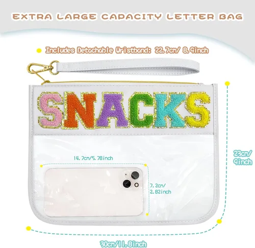 Miniatura 2 de Bolsa de viaje transparente con cremallera de chenilla, bolsa de maquillaje de nailon, bolsa de maquillaje de preparación, bolsa de aseo Bocadillos
