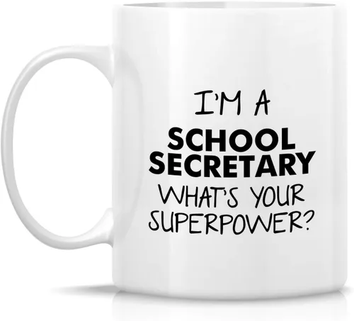 Miniatura 2 de Retreez Taza divertida – I'm a School Secretary What's Your Superpower? Tazas de café de cerámica de 11 onzas – Divertido, sarcasmo, motivacional