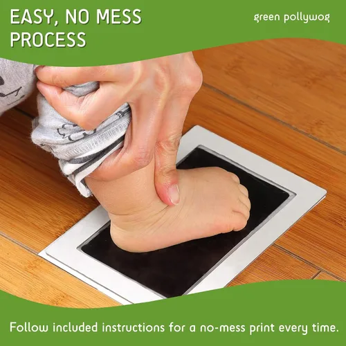 Miniatura 5 de Green Pollywog Clean Touch - Almohadilla sin tinta No tóxico, extra grande Kit de huellas y huellas de manos para bebés Tinta segura para Kit